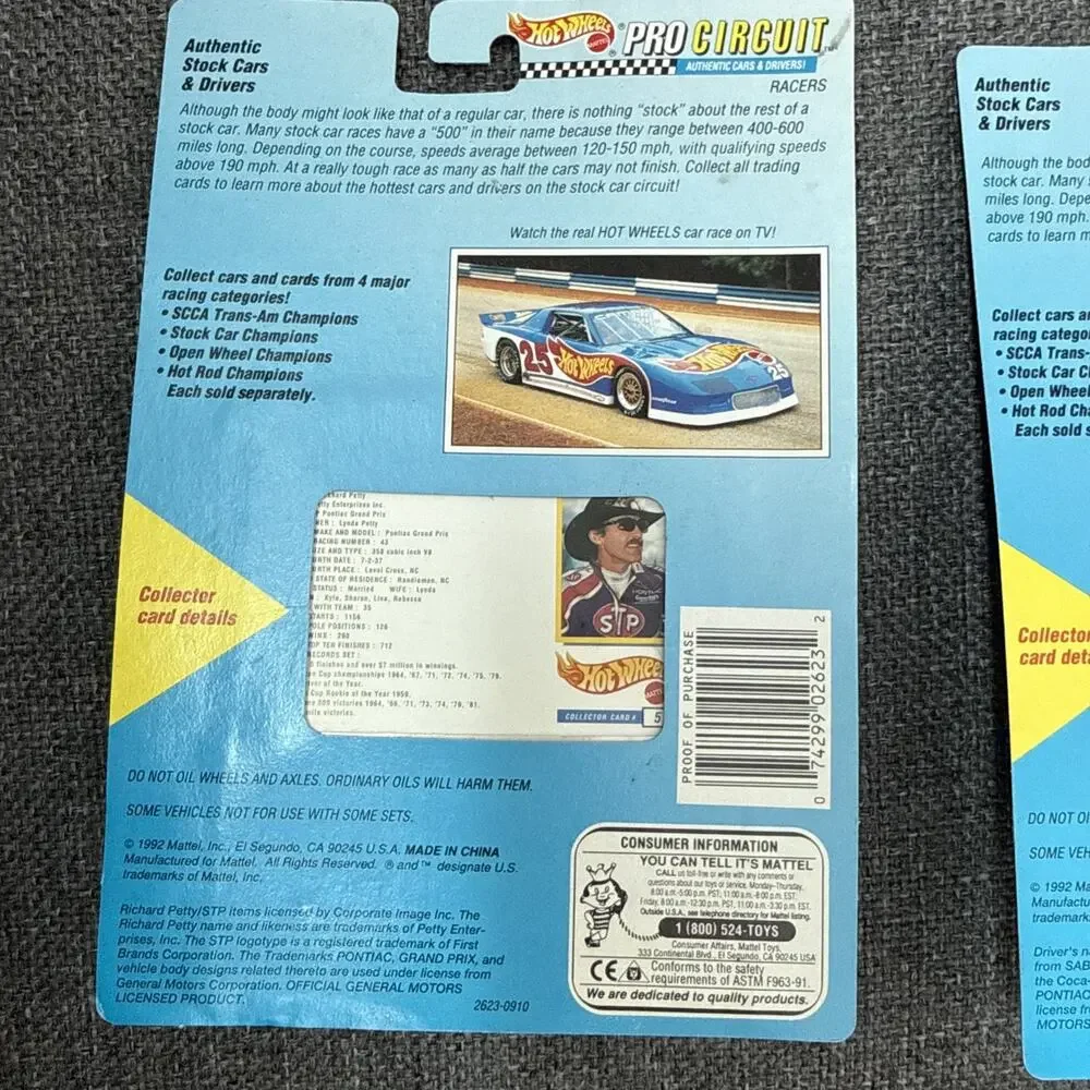 Hot Wheels Kyle Petty #42 Pro Circuit Authentic NASCAR Edition Richard Petty #43